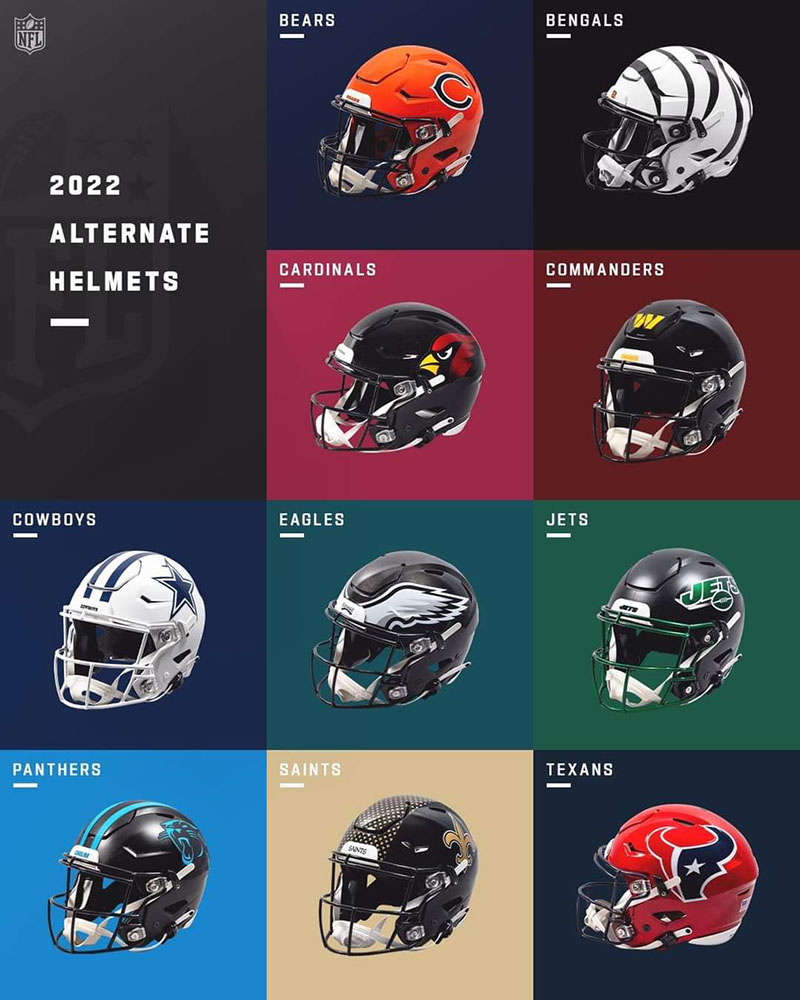 On-Field Alternate 2022 Helmets