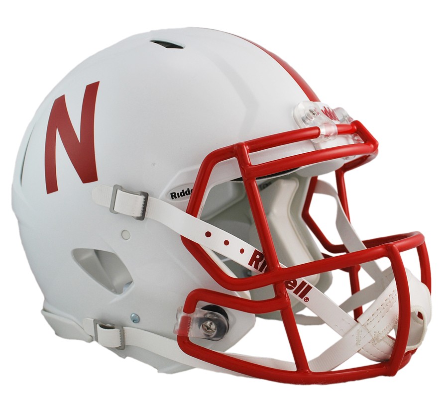 Nebraska Cornhuskers White Metallic Riddell Full Size Authentic Speed Helmet