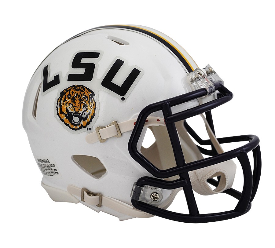 LSU Tigers White Revolution Speed Mini Helmet