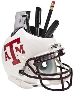 Texas A&M Aggies White Maroon Faceguard Authentic Mini Helmet Desk Caddy