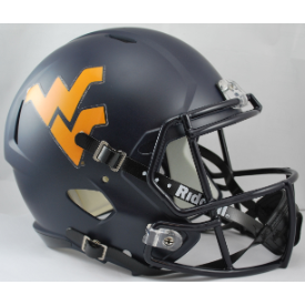 West Virginia Mountaineers Satin Navy Riddell Full Size Replica Speed Helmet