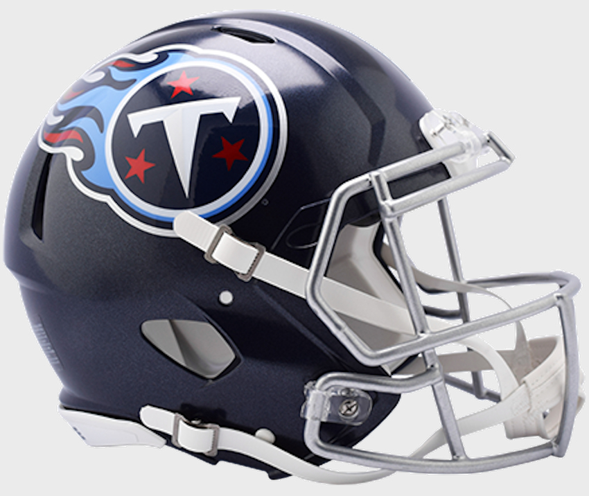 Tennessee Titans 2018-2025 Throwback Riddell Full Size Authentic Speed Helmet Satin Navy Metallic