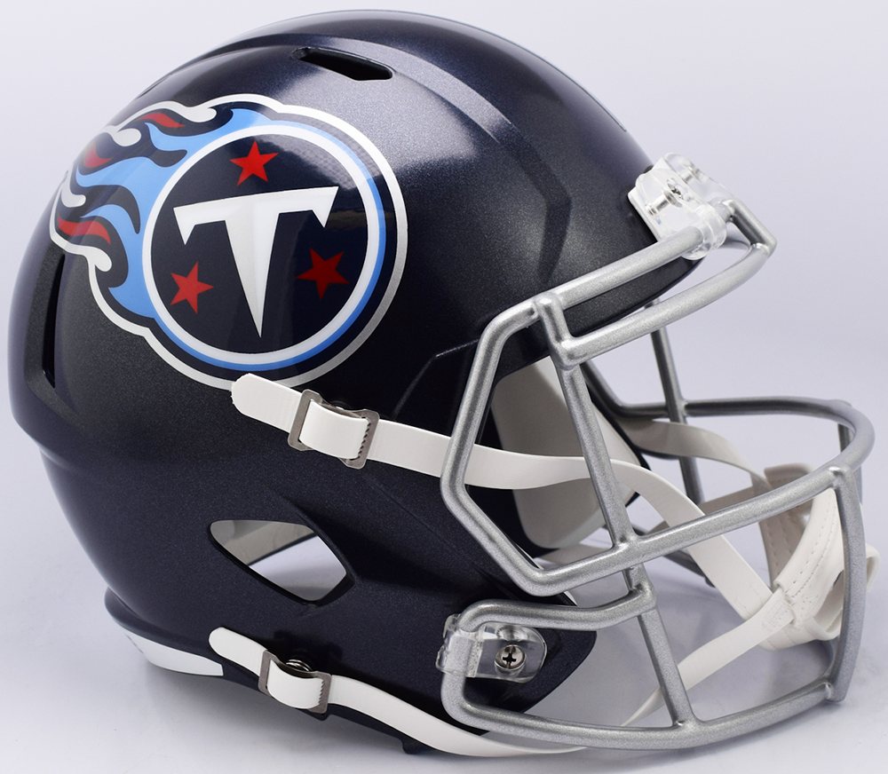 Tennessee Titans 2018-2025 Throwback Riddell Full Size Replica Speed Helmet Satin Navy Metallic