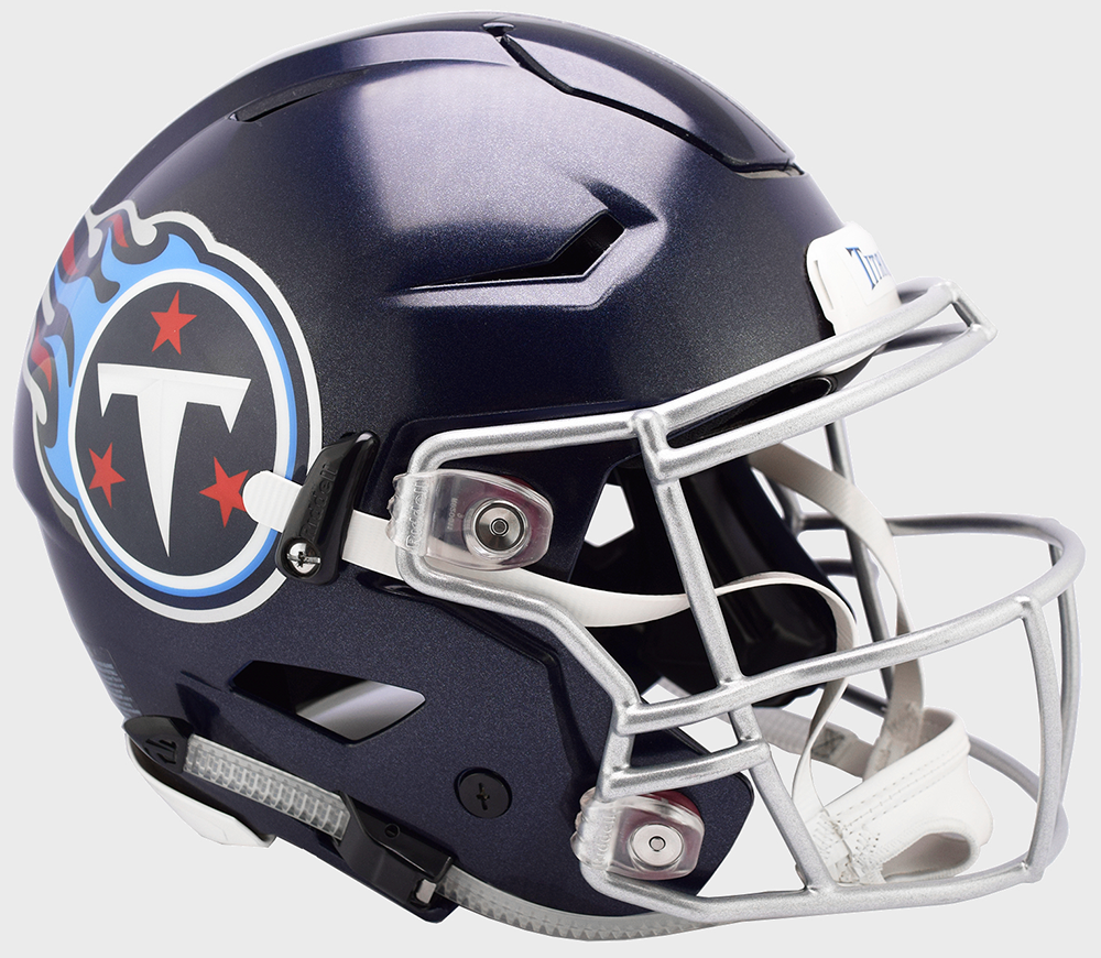Tennessee Titans 2018-2025 Throwback Riddell Full Size Authentic SpeedFlex Helmet Satin Navy Metallic