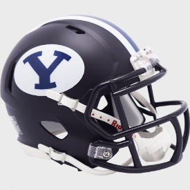 BYU Cougars Satin Navy Riddell Mini Speed Helmet