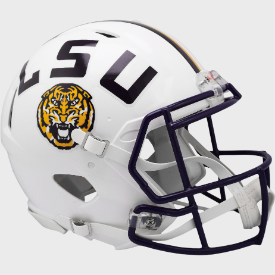 LSU Tigers White Shell Riddell Full Size Authentic Speed Helmet New 2023