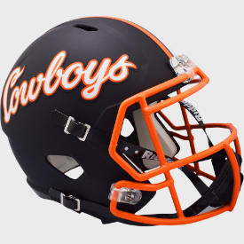 Oklahoma St Cowboys Matte Black Riddell Full Size Replica Speed Helmet New 2022