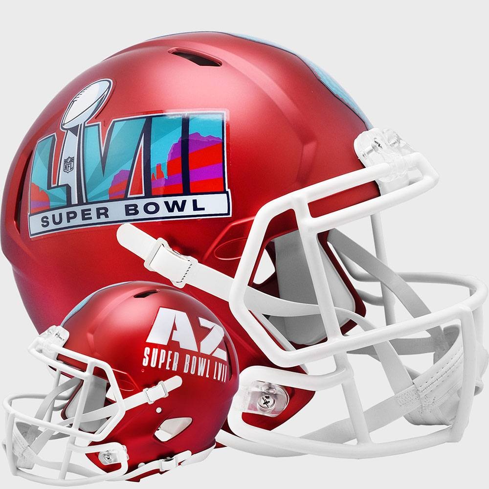 Super Bowl 57 Anodized Red Riddell Speed Full Size Replica Football Helmet