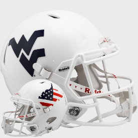West Virginia Mountaineers Stars and Stripes Riddell Full Size Authentic Speed Helmet New 2023