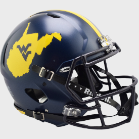 West Virginia Mountaineers Country Roads Riddell Full Size Authentic Speed Helmet New 2023