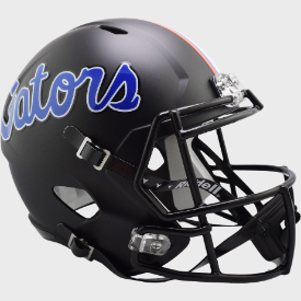 Florida Gators Satin Black Shell Riddell Full Size Replica Speed Helmet New 2023