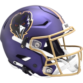 Baltimore Ravens On-Field Alternate Riddell Full Size Authentic SpeedFlex Helmet Purple Shell with Gold Facemask New 2024