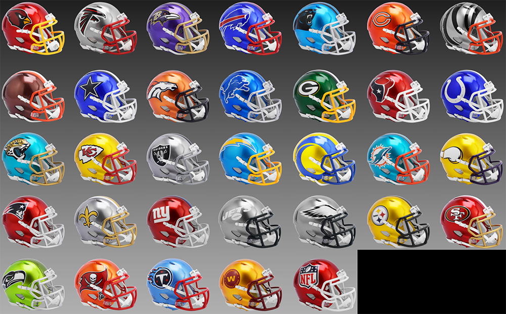 Limited Edition NFL Flash 2021 Riddell Mini Speed Helmets