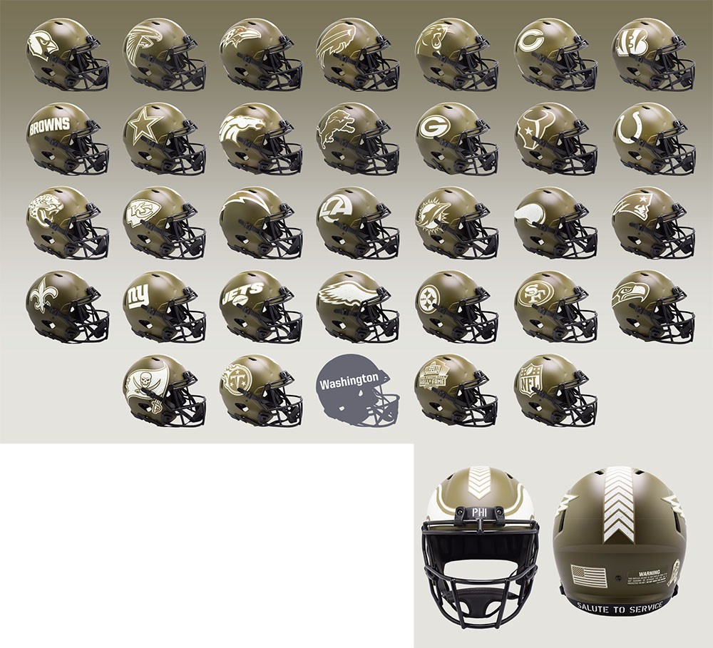 Limited Edition NFL Salute to Service Alternate 2022 Series 1 Riddell Full Size Authentic SpeedFlex Helmets New 2022