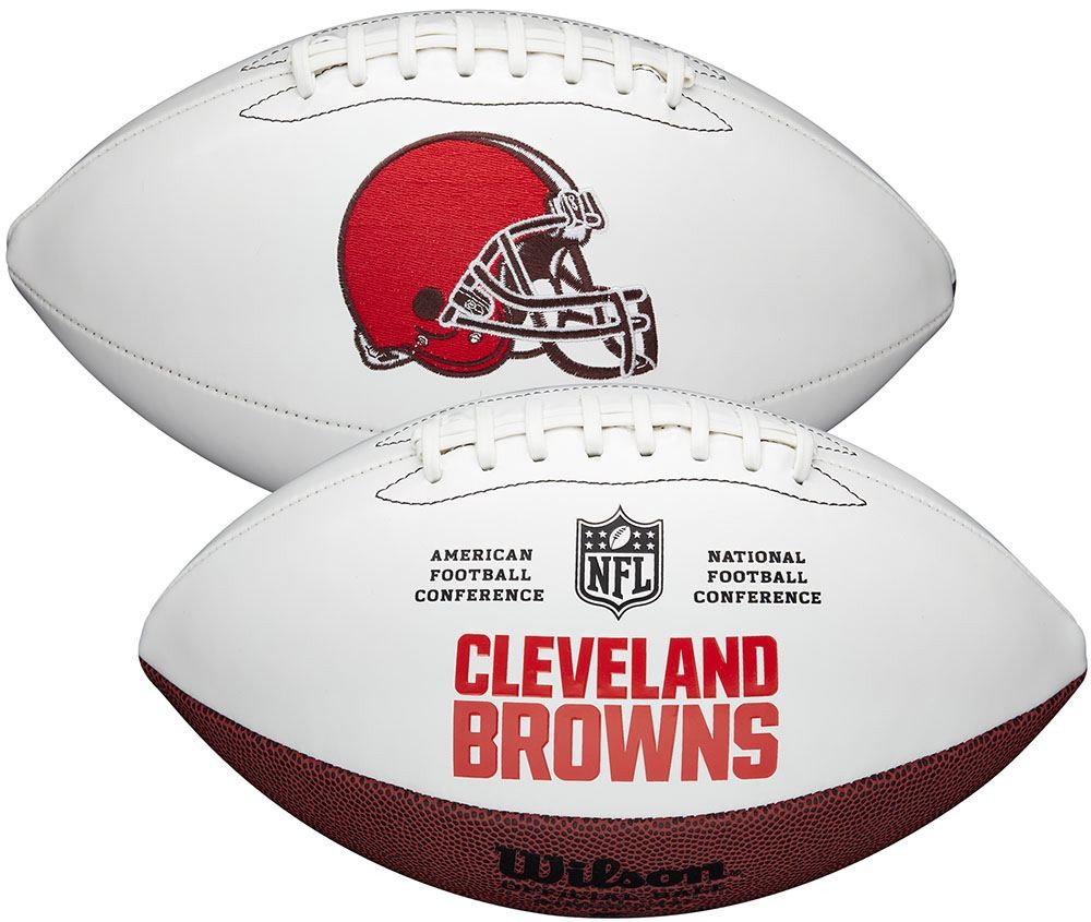 Cleveland Browns White Wilson Official Size Autograph Series Signature Football