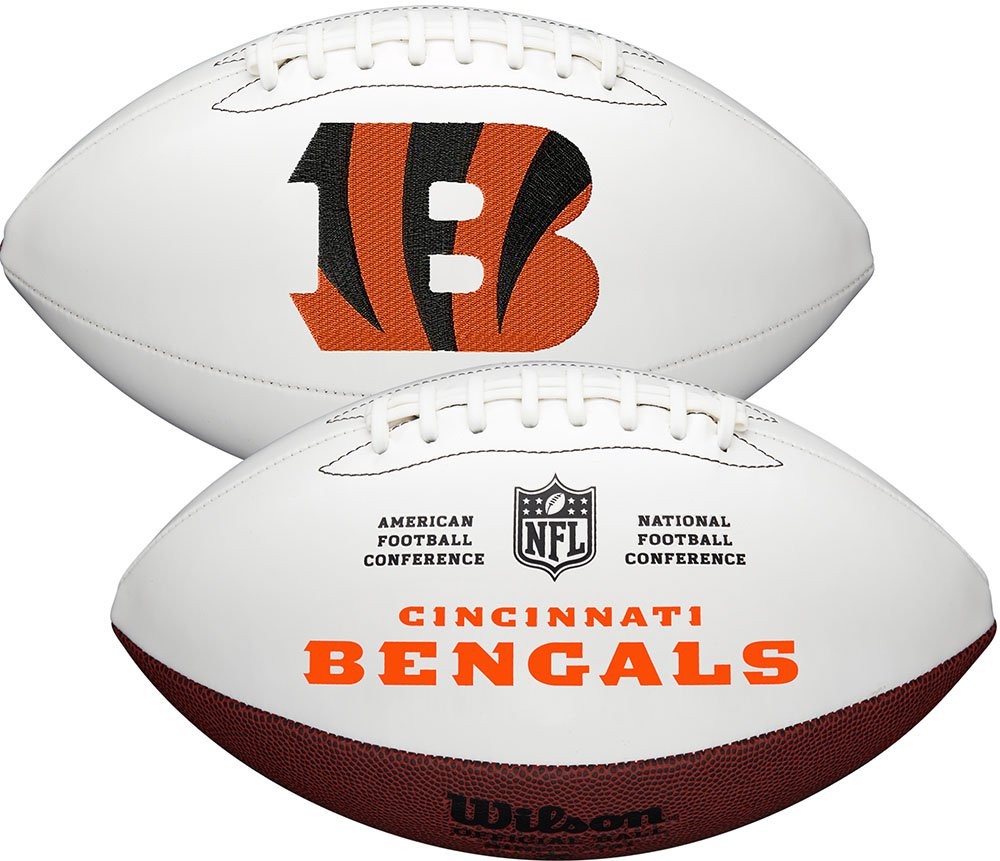 Cincinnati Bengals White Wilson Official Size Autograph Series Signature Football