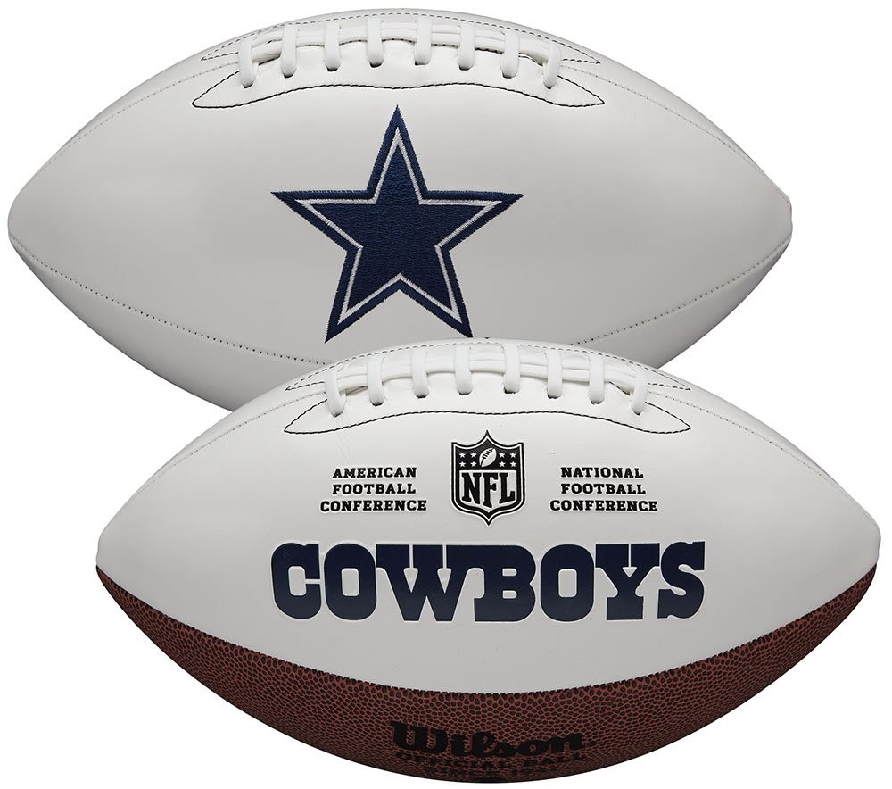 Dallas Cowboys White Wilson Official Size Autograph Series Signature Football