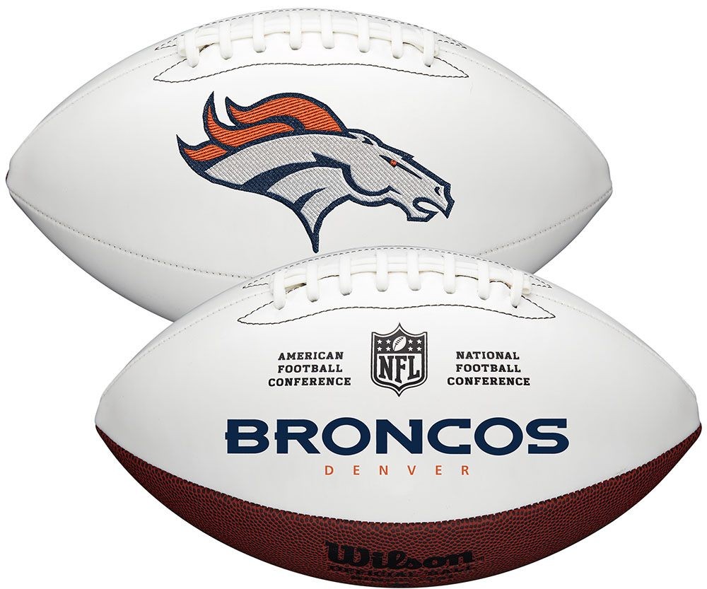 Denver Broncos White Wilson Official Size Autograph Series Signature Football