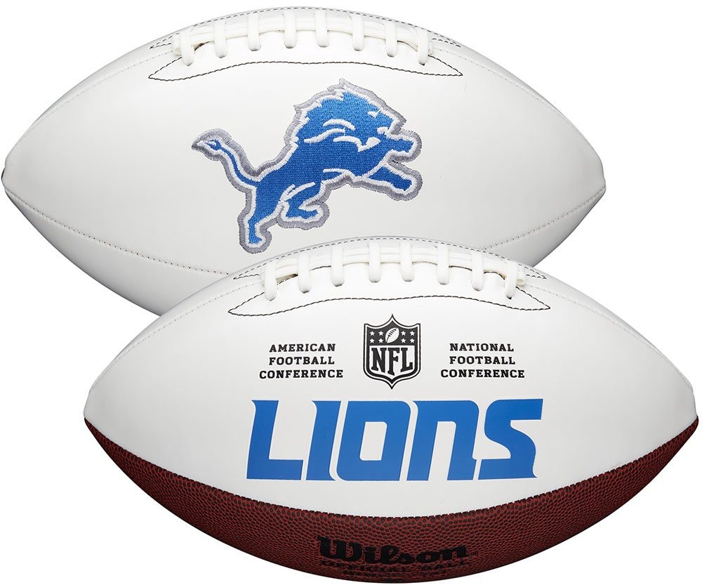 Detroit Lions White Wilson Official Size Autograph Series Signature Football