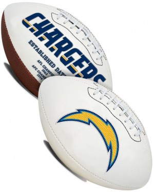 Los Angeles Chargers White Rawlings Official Size Signature Series Autograph Football