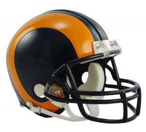 Saint Louis Rams 1981-1999 Throwback Replica Mini Helmet