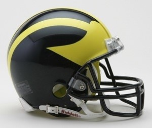 Michigan Wolverines Riddell Mini Vsr4 Helmet