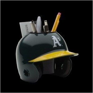 Oakland Athletics Authentic Mini Batting Helmet Desk Caddy