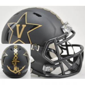 Riddell NCAA Vanderbilt Commodores Matte Black with Anchor Revolution Speed Mini Helmet