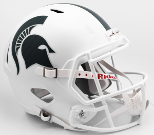 Riddell NCAA Michigan St Spartans 2017 Matte White Alt Replica Speed Full Size Football Helmet