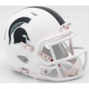 Riddell NCAA Michigan St Spartans 2017 Matte White Alt Revolution Speed Mini Helmet