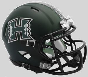 Riddell NCAA Hawaii Warriors Matte Green Speed Mini Football Helmet