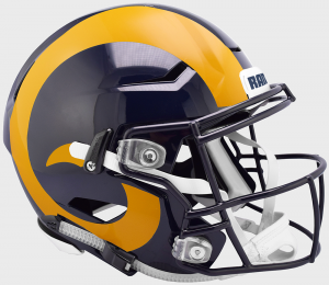 Los Angeles Rams Yellow Horn Riddell Full Size Authentic SpeedFlex Helmet