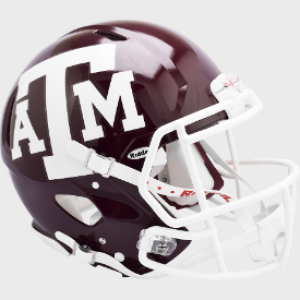 Texas A&M Aggies 2020 White Facemask Riddell Full Size Authentic Speed Helmet