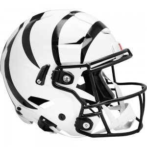 Cincinnati Bengals On-Field Alternate Riddell Full Size Authentic SpeedFlex Helmet ​White Shell with Black Tiger Stripes New 2022