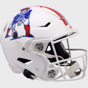 New England Patriots 1982-1989 Throwback On-Field Alternate Riddell Full Size Authentic SpeedFlex Helmet ​​White Shell New 2023