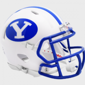 BYU Cougars White Riddell Mini Speed Helmet