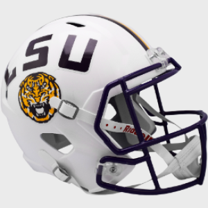LSU Tigers White Shell Riddell Full Size Replica Speed Helmet New 2023