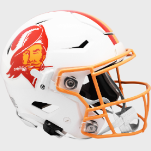 Tampa Bay Buccaneers 1976-1996 Throwback On-Field Alternate Riddell Full Size Authentic SpeedFlex Helmet ​​White Shell with Orange Creamsicle Facemask New 2023