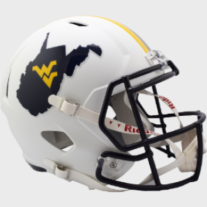 West Virginia Mountaineers Backyard Brawl Riddell Full Size Replica Speed Helmet New 2023