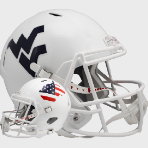 West Virginia Mountaineers Stars and Stripes Riddell Full Size Replica Speed Helmet New 2023