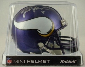 Brett Favre Autographed Minnesota Vikings Replica Mini Helmet