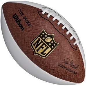 Wilson 3 White Panel Gold NFL Shield Logo Roger Goodell The Duke Official Size Football