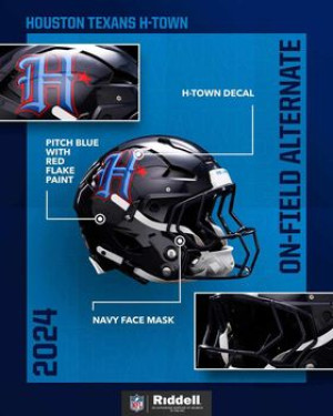 Houston Texans On-Field Alternate Riddell Full Size Authentic SpeedFlex Helmet H-Town New 2024