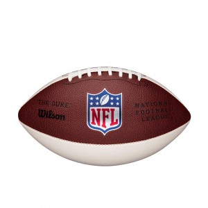 Wilson 3 White Panel Red, White, and Blue NFL Shield Logo The Duke Official Size Football
