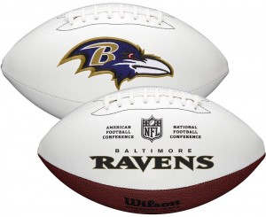 Baltimore Ravens White Wilson Official Size Autograph Series Signature Football