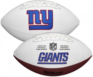 New York Giants White Wilson Official Size Autograph Series Signature Football