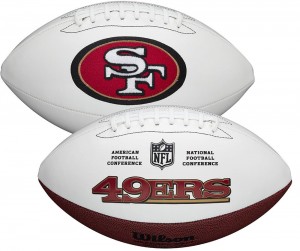 San Francisco 49ers White Wilson Official Size Autograph Series Signature Football