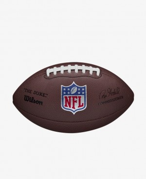 Wilson Red, White, and Blue NFL Shield Logo Roger Goodell The Duke Official Size Replica Composite Football