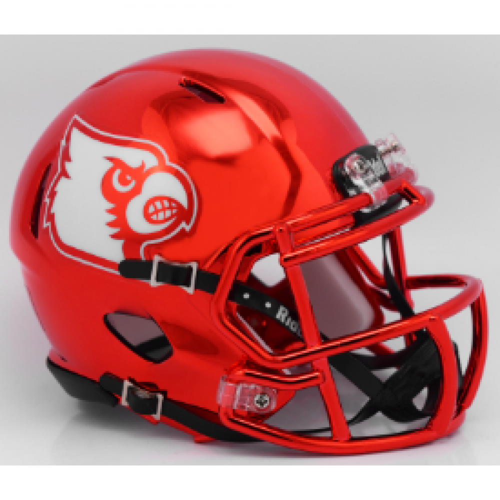 Riddell NCAA Louisville Cardinals Red Chrome Speed Mini Football Helmet