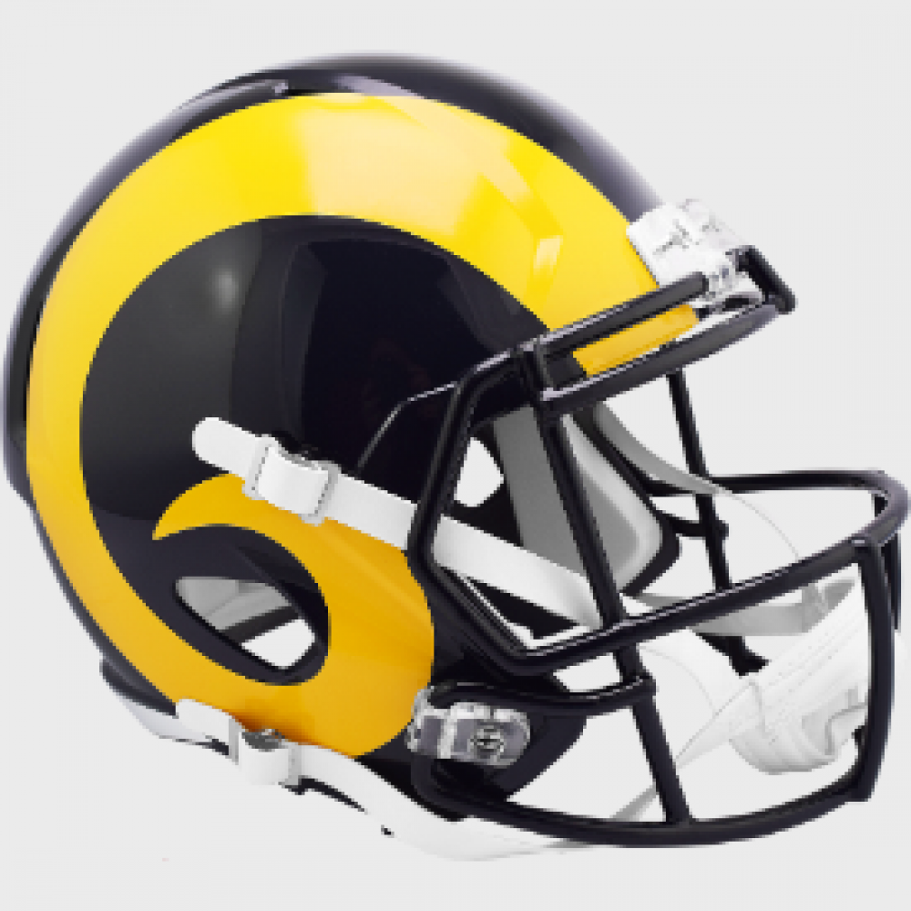 Los Angeles (Saint Louis) Rams 1981-1999 Throwback Yellow Horn Riddell Full Size Replica Speed Helmet